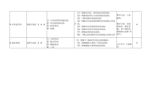 《用友ERP软件模拟训练》课程教学大纲.docx