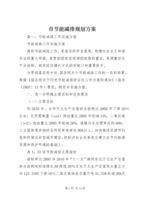 市节能减排规划方案 (2).docx