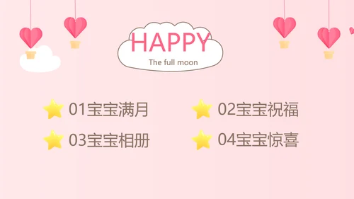 公主粉色今天我满月啦电子相册PPT