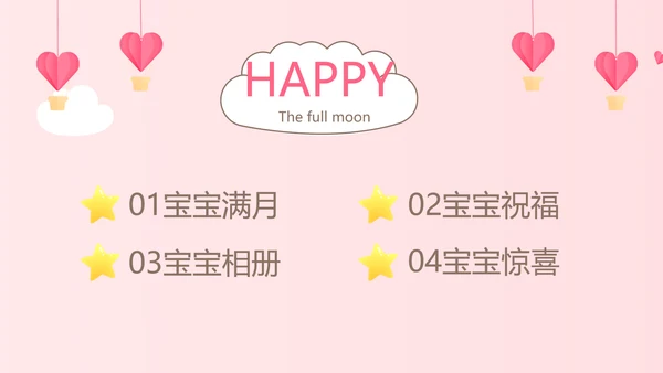 公主粉色今天我满月啦电子相册PPT
