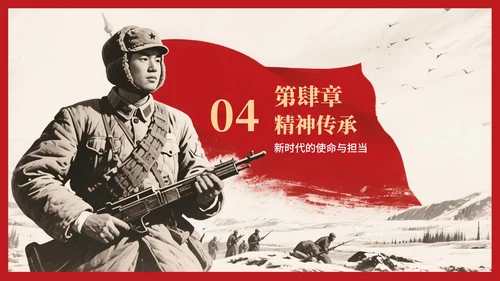 红色复古党政风长津湖战役党史学习PPT模板