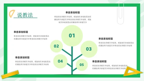 绿色简约风教师说课PPT模板