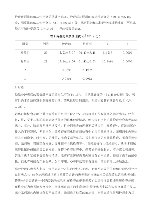 综合护理在无痛消化内镜检查中的应用价值分析.docx