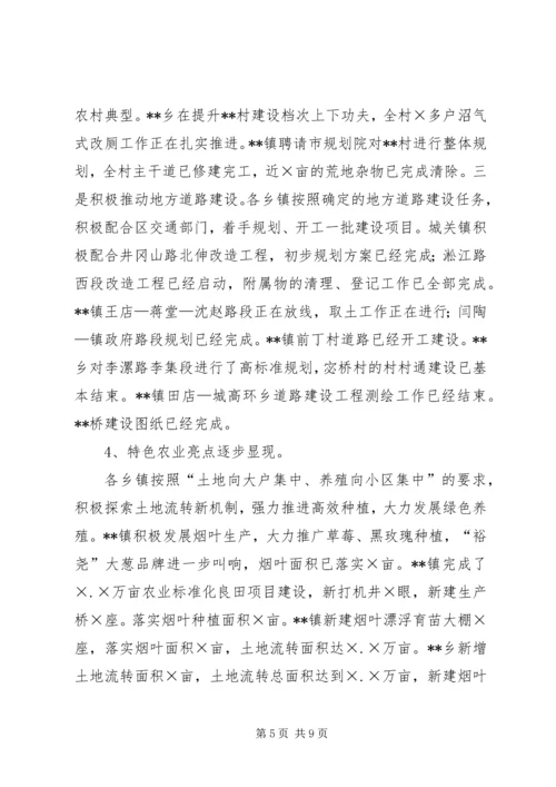 乡镇第一季度重点工作推进情况核查汇报稿.docx