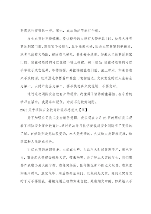 20222023关于消防安全教育片观后感范文