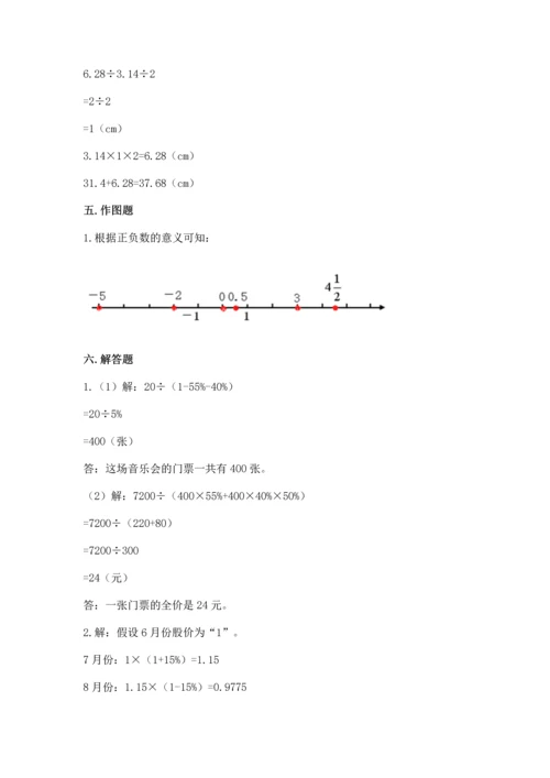 人教版六年级下册数学期末测试卷带答案解析.docx