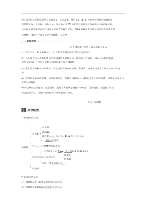 浙江选考2020版高考生物一轮总复习第一单元细胞的分子组成与结构第4讲细胞质与细胞核学案97