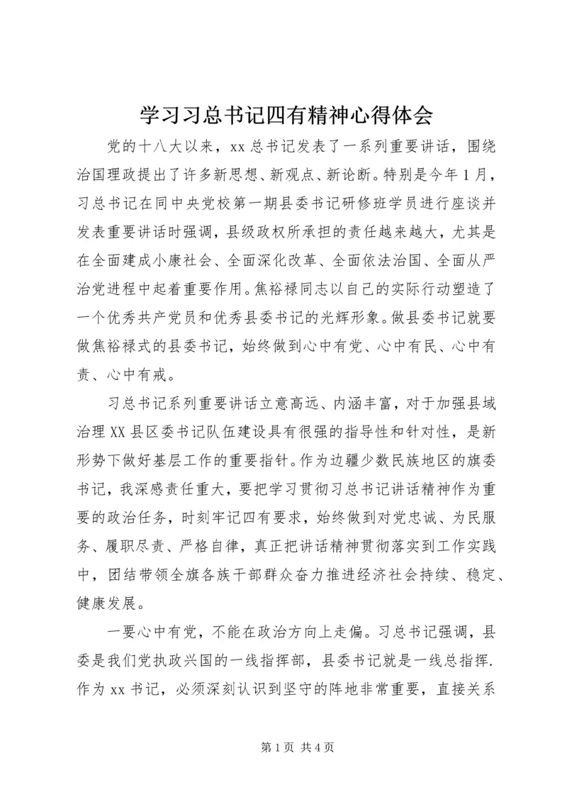 学习习总书记四有精神心得体会.docx