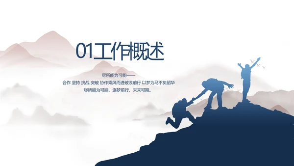 蓝色大气团队协作的总结与感悟动态PPT