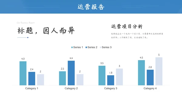 蓝色商务风经营数据分析报告