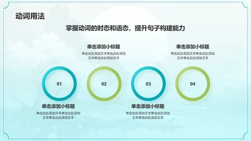 绿色水墨风小学语文教学公开课互动课件PPT模板