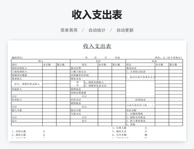 收入支出表