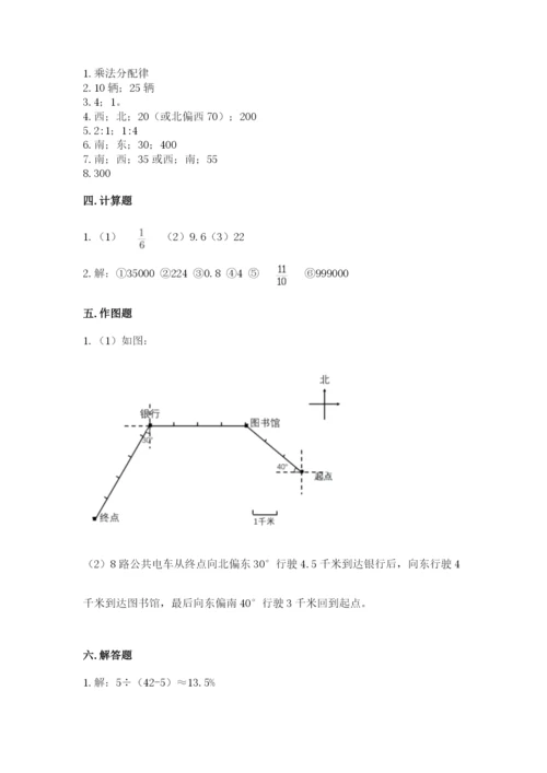 人教版六年级上册数学期末测试卷（网校专用）word版.docx