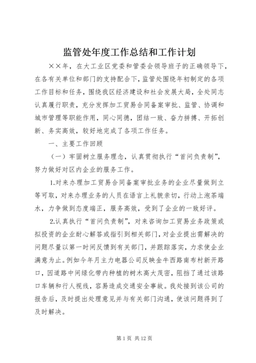 监管处年度工作总结和工作计划 (5).docx