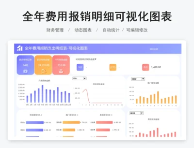 全年费用报销明细可视化图表