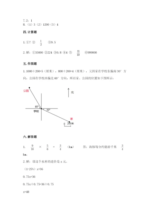 人教版数学六年级上册期末测试卷含答案ab卷.docx