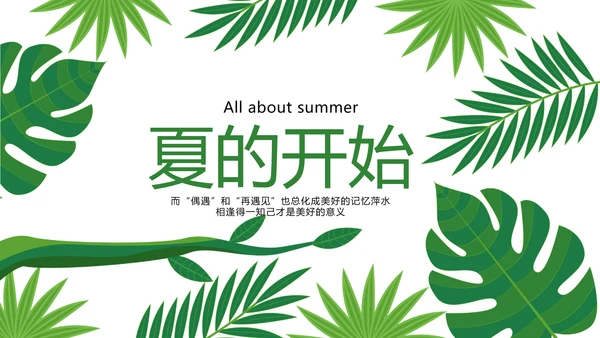 夏日风情清凉一夏PPT动态模板