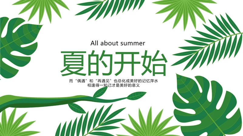 夏日风情清凉一夏PPT动态模板