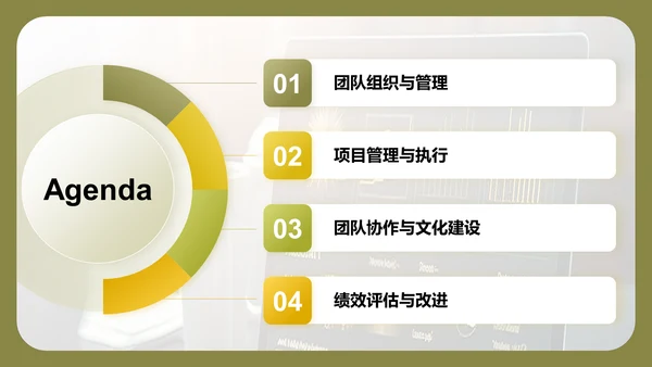 绿色商务风通用的团队管理述职报告PPT模板