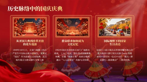 红金商务风国庆文化演出活动推广PPT模板