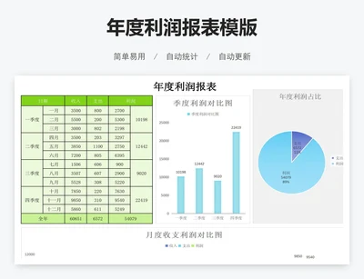 年度利润报表模版
