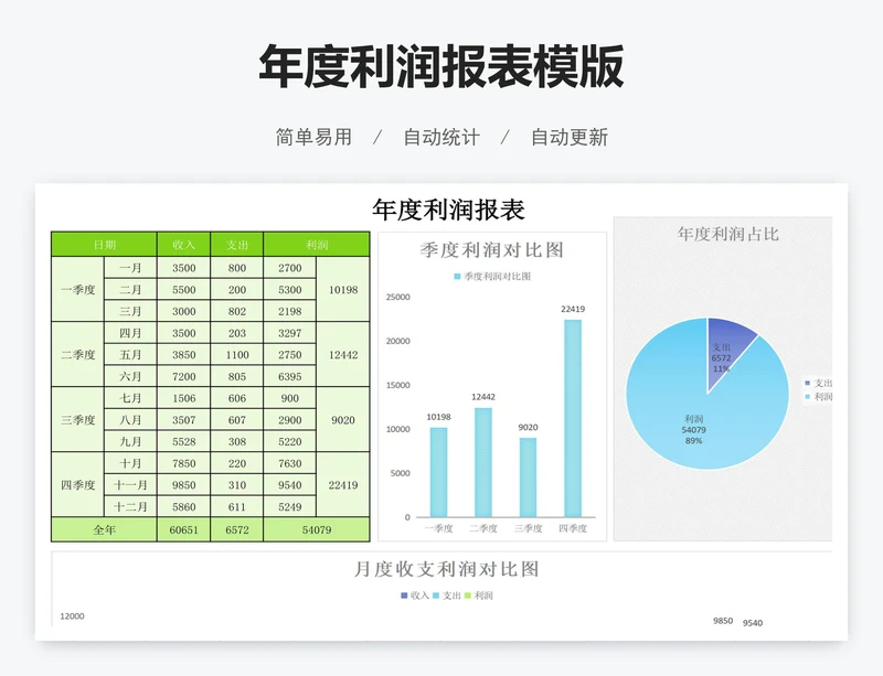 年度利润报表模版