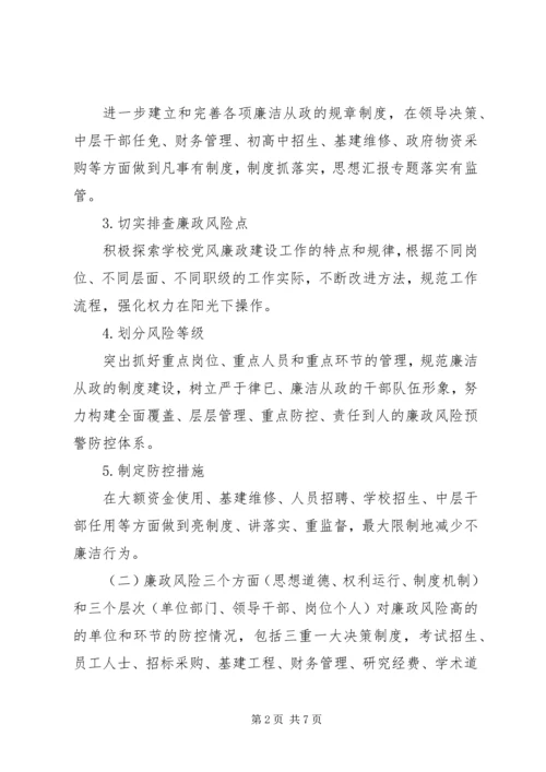 学校廉政风险防控工作开展情况自查报告 (3).docx