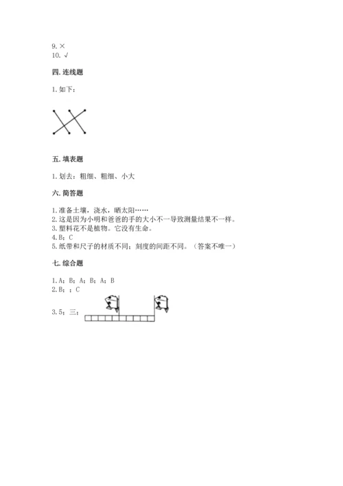 教科版小学一年级上册科学期末测试卷a4版.docx