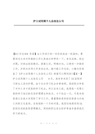 护士试用期个人总结怎么写.docx