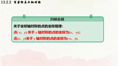 人教版数学八年级上册13.2.2  用坐标表示轴对称课件（共21张PPT）