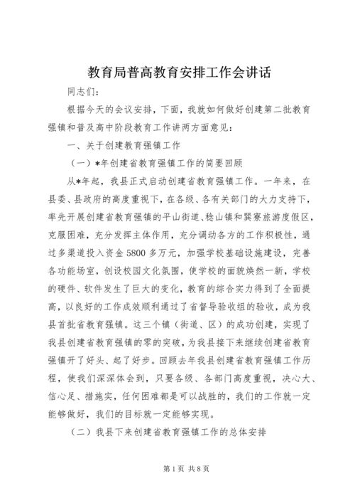 教育局普高教育安排工作会讲话.docx