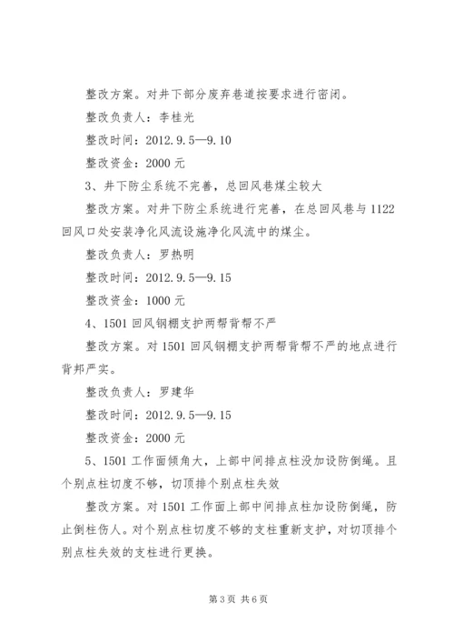 赶场路煤矿隐患整改方案 (5).docx