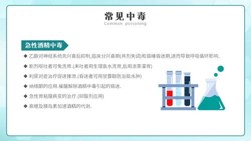 简约风急救中毒知识培训PPT模板护理