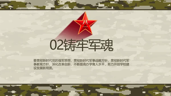 迷彩风部队军事工作总结汇报动态PPT