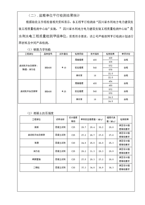 节制闸分部工程验收鉴定书