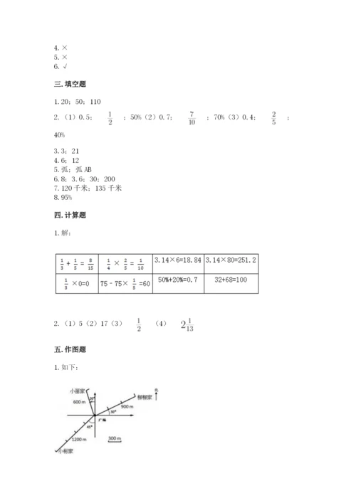 小学数学六年级上册期末模拟卷及参考答案【综合题】.docx