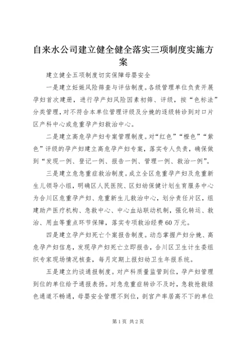 自来水公司建立健全健全落实三项制度实施方案 (5).docx