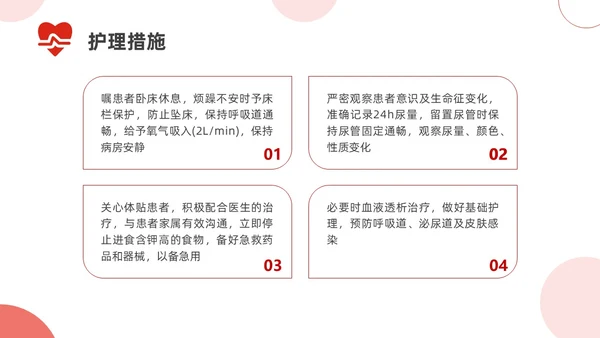 红色简约高钾血症病人的护理医疗课件医护人员培训PPT课件模板
