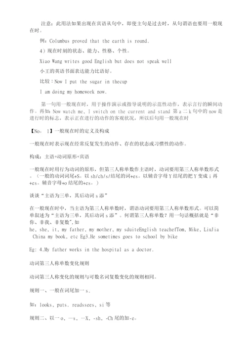 1.一般现在时的定义-构成-用法及练习题目.docx