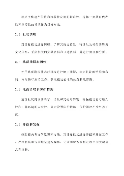 祖坟抢救性发掘工作方案