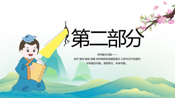 中国风成语故事凿壁借光介绍动态PPT模板