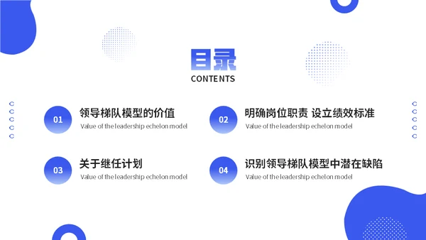 公司会议领导梯队建设培训蓝色通用PPT模板