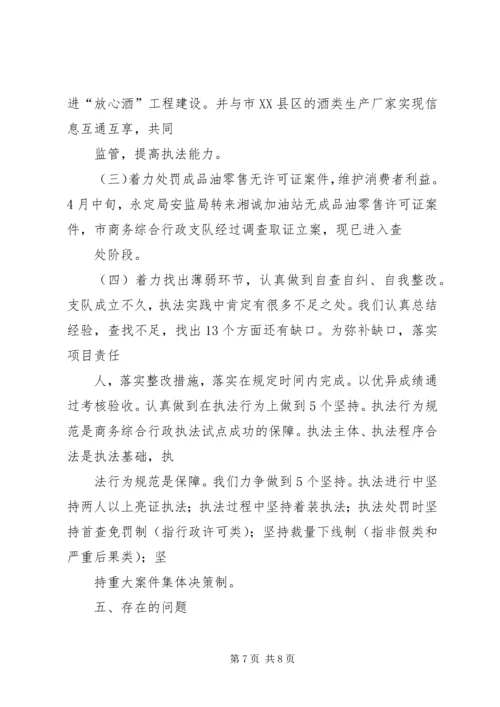 商务综合行政执法支队工作汇报材料 (6).docx