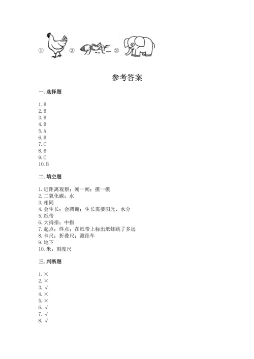 教科版一年级上册科学期末测试卷加精品答案.docx