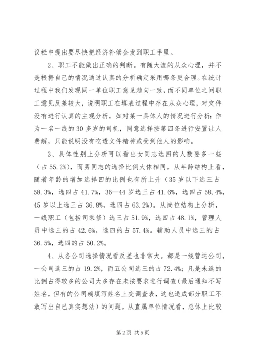 企业改制工作职工意向调查统计分析.docx