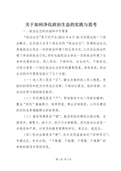 关于如何净化政治生态的实践与思考.docx