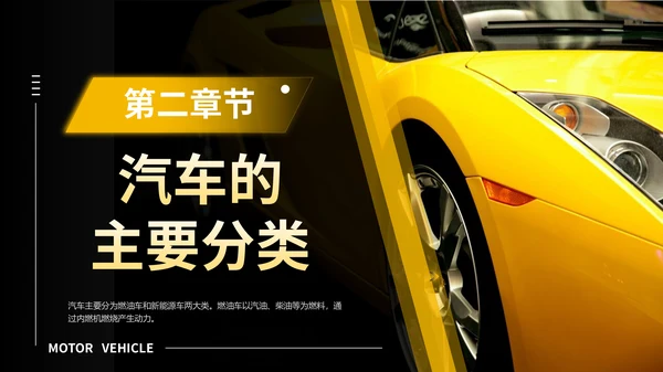 黄色科技风汽车商业计划书PPT模板