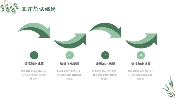 小清新简约工作总结汇报概述