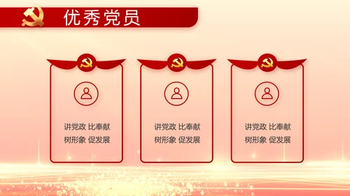 红色党建全面从严治党工作总结PPT动态模板