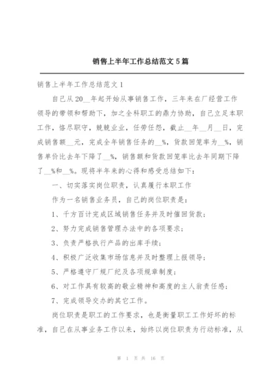 销售上半年工作总结范文5篇.docx